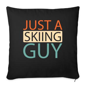 Skiing Après Ski Just A Skiing Guy - Sofa pillowcase 17,3'' x 17,3'' (45 x 45 cm) - black - Front