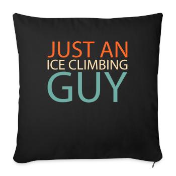 Eisklettern n’est qu’un grimpeur sur glace - Housse de coussin décorative 45 x 45 cm - noir - Devant
