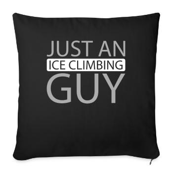 Eisklettern n’est qu’un grimpeur sur glace - Housse de coussin décorative 45 x 45 cm - noir - Devant