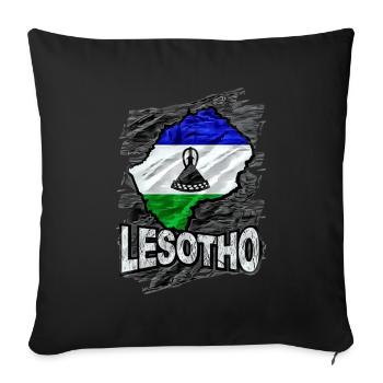 Lesotho - Housse de coussin décorative 45 x 45 cm - noir - Devant