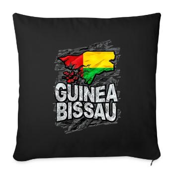 Guinea Bissau - Sofa pillowcase 17,3'' x 17,3'' (45 x 45 cm) - black - Front
