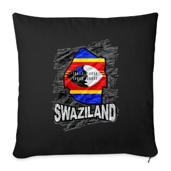 Swaziland - Housse de coussin décorative 45 x 45 cm - noir - Devant