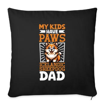 Icelandic Dog Dad - Sofa pillowcase 17,3'' x 17,3'' (45 x 45 cm) - black - Front
