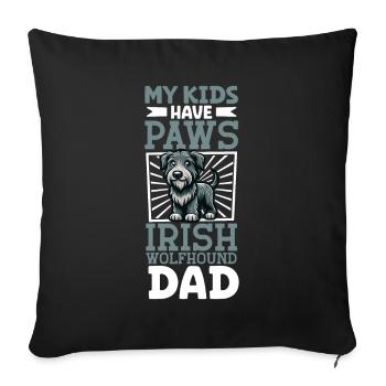 Papa lévrier irlandais - Housse de coussin décorative 45 x 45 cm - noir - Devant