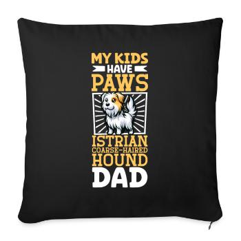 Rauhhaarige Istrianer Bracke Papa - Sofakissenbezug 45 x 45 cm - Schwarz - Vorne
