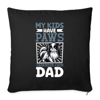 Japan Chin Papa - Sofa pillowcase 17,3'' x 17,3'' (45 x 45 cm) - black - Front