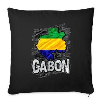 Gabon - Sofa pillowcase 17,3'' x 17,3'' (45 x 45 cm) - black - Front