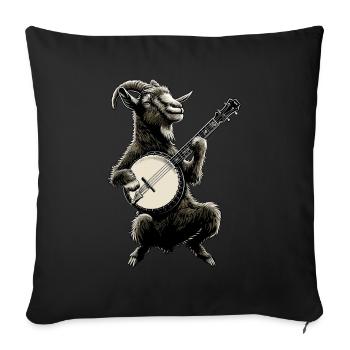 Goat Farm Animal Farmer Bluegrass Banjo Player - Sofa pillowcase 17,3'' x 17,3'' (45 x 45 cm) - black - Front