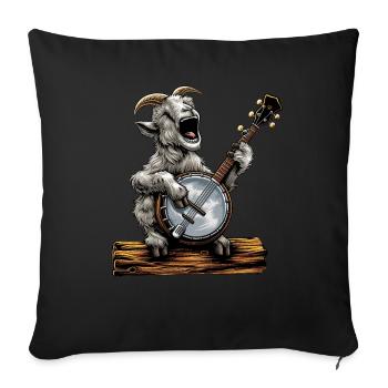 Goat Farm Animal Farmer Bluegrass Banjo Player - Sofa pillowcase 17,3'' x 17,3'' (45 x 45 cm) - black - Front