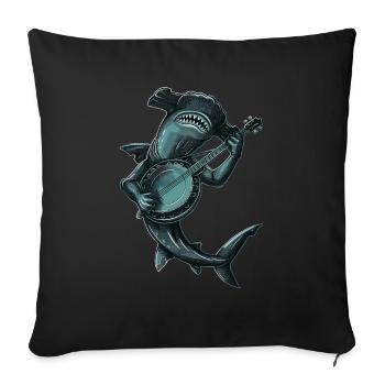 Hammerhai Meerestier Bluegrass Banjospieler - Sofakissenbezug 45 x 45 cm - Schwarz - Vorne