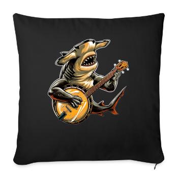 Hammerhai Meerestier Bluegrass Banjospieler - Sofakissenbezug 45 x 45 cm - Schwarz - Vorne