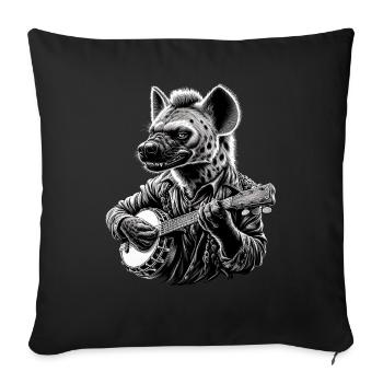 Hyena Animal Bluegrass Banjo Player - Sofa pillowcase 17,3'' x 17,3'' (45 x 45 cm) - black - Front