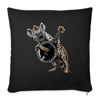 Hyena Animal Bluegrass Banjo Player - Sofa pillowcase 17,3'' x 17,3'' (45 x 45 cm) - black - Front