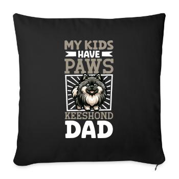 Wolfsspitz Papa - Sofakissenbezug 45 x 45 cm - Schwarz - Vorne
