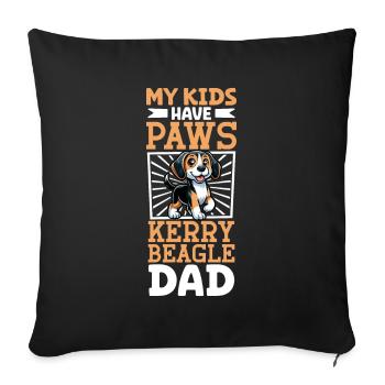Kerry Beagle Dad - Sofa pillowcase 17,3'' x 17,3'' (45 x 45 cm) - black - Front