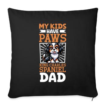 King Charles Spaniel Dad - Sofa pillowcase 17,3'' x 17,3'' (45 x 45 cm) - black - Front