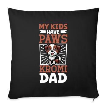Kromfohrländer Papa - Sofakissenbezug 45 x 45 cm - Schwarz - Vorne