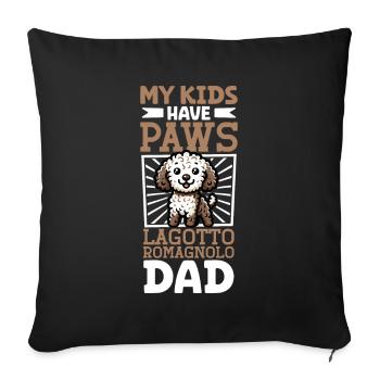 Lagotto Romagnolo Papa - Housse de coussin décorative 45 x 45 cm - noir - Devant