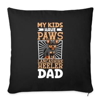 Lancashire Heeler Dad - Sofa pillowcase 17,3'' x 17,3'' (45 x 45 cm) - black - Front
