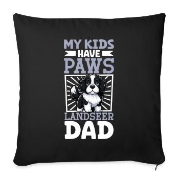 Landseer Papa - Housse de coussin décorative 45 x 45 cm - noir - Devant