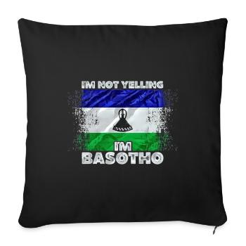 Lesotho - Housse de coussin décorative 45 x 45 cm - noir - Devant