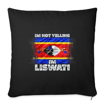 Swaziland - Housse de coussin décorative 45 x 45 cm - noir - Devant