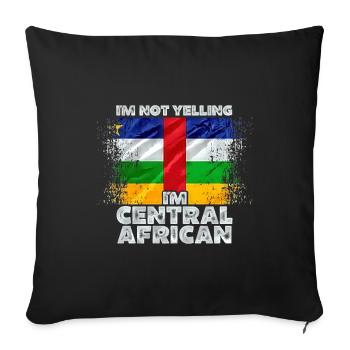 Central African Republic - Sofa pillowcase 17,3'' x 17,3'' (45 x 45 cm) - black - Front