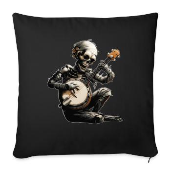 Mummy Halloween Bluegrass Banjo Player - Housse de coussin décorative 45 x 45 cm - noir - Devant