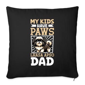 Lhasa Apso Papa - Sofakissenbezug 45 x 45 cm - Schwarz - Vorne