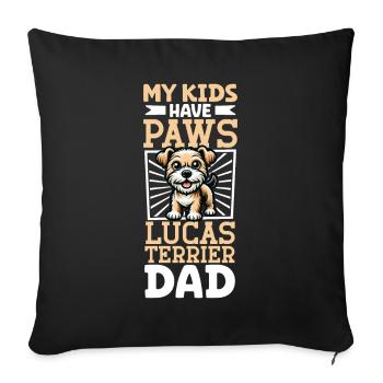 Lucas Terrier papa - Housse de coussin décorative 45 x 45 cm - noir - Devant
