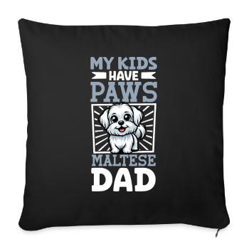 Papa maltais - Housse de coussin décorative 45 x 45 cm - noir - Devant