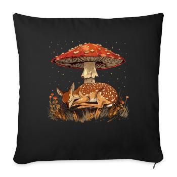 Cottagecore Esthétique Dormir Cerf Champignon Witc - Housse de coussin décorative 45 x 45 cm - noir - Devant