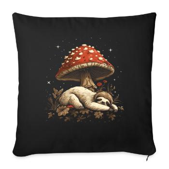 Cottagecore Aesthetic Schlaffaultier Pilz Witchy F - Sofakissenbezug 45 x 45 cm - Schwarz - Vorne