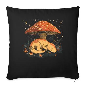 Cottagecore Aesthetic Sleeping Baby Dinosaur - Sofa pillowcase 17,3'' x 17,3'' (45 x 45 cm) - black - Front