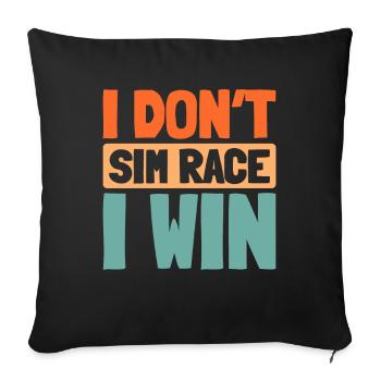 Sim Racing - Sofa pillowcase 17,3'' x 17,3'' (45 x 45 cm) - black - Front