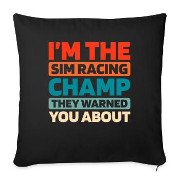 Sim Racing - Sofa pillowcase 17,3'' x 17,3'' (45 x 45 cm) - black - Front