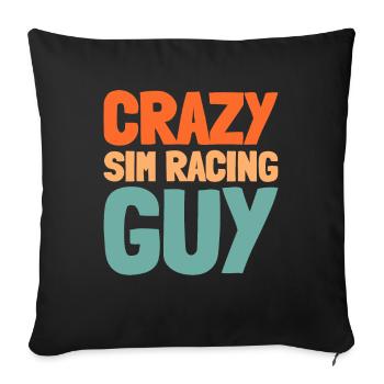 Sim Racing - Sofa pillowcase 17,3'' x 17,3'' (45 x 45 cm) - black - Front