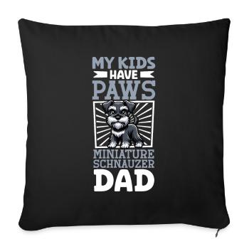 Papa Schnauzer nain - Housse de coussin décorative 45 x 45 cm - noir - Devant