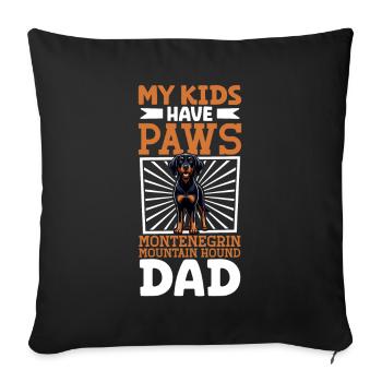 Montenegrin Mountain Hound Papa - Sofa pillowcase 17,3'' x 17,3'' (45 x 45 cm) - black - Front