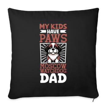 Moskauer Wachhund Papa - Sofakissenbezug 45 x 45 cm - Schwarz - Vorne