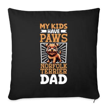 Norfolk Terrier Dad - Sofa pillowcase 17,3'' x 17,3'' (45 x 45 cm) - black - Front