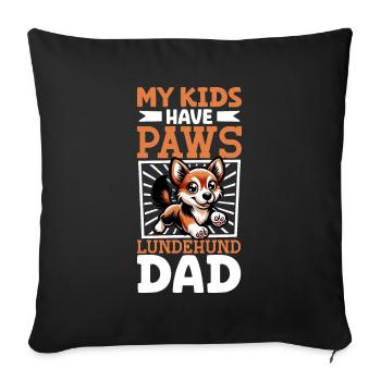 Norvégien Lundehund Papa - Housse de coussin décorative 45 x 45 cm - noir - Devant