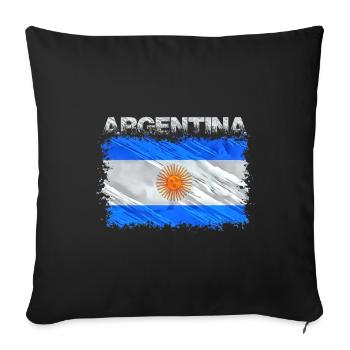 Argentinien - Sofakissenbezug 45 x 45 cm - Schwarz - Vorne