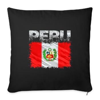 Peru - Sofa pillowcase 17,3'' x 17,3'' (45 x 45 cm) - black - Front