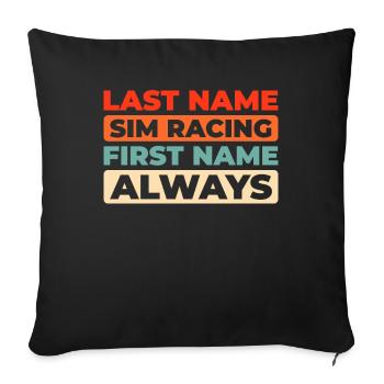 Sim Racing - Sofa pillowcase 17,3'' x 17,3'' (45 x 45 cm) - black - Front
