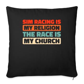 Sim Racing - Sofa pillowcase 17,3'' x 17,3'' (45 x 45 cm) - black - Front