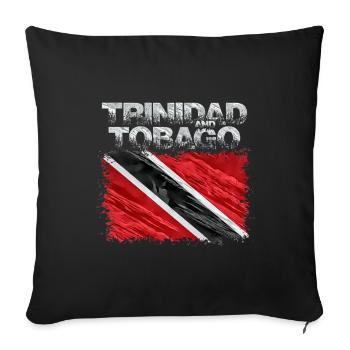 Trinidad and Tobago - Sofa pillowcase 17,3'' x 17,3'' (45 x 45 cm) - black - Front