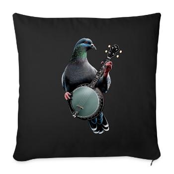 Pigeon Bird Bluegrass Banjo Player - Sofa pillowcase 17,3'' x 17,3'' (45 x 45 cm) - black - Front