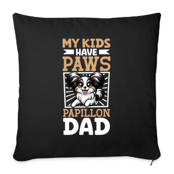 Papa Papillon - Housse de coussin décorative 45 x 45 cm - noir - Devant