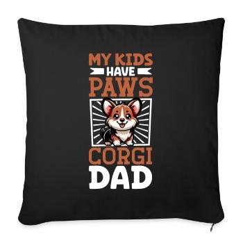 Welsh Corgi Pembroke Dad - Sofa pillowcase 17,3'' x 17,3'' (45 x 45 cm) - black - Front